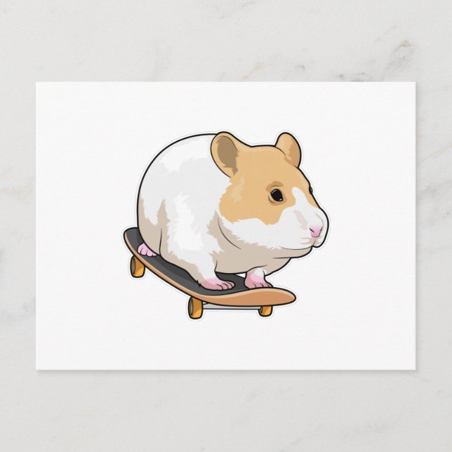 Carte Postale Planche à roulettes pour hamster skateur (Devant)