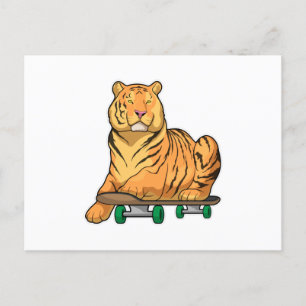 Carte Postale Planche à roulettes Tiger Skater