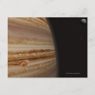 Carte Postale Planète Jupiter et une Lune lointaine