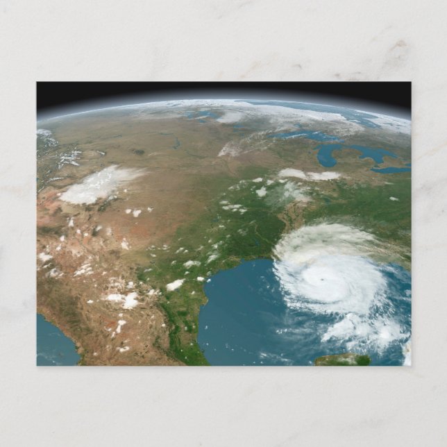 Carte Postale Planète panoramique Terre et États-Unis. (Devant)