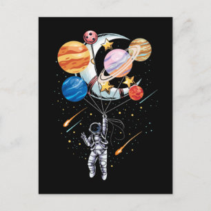 Carte Postale Planètes à ballon spatial astronaute