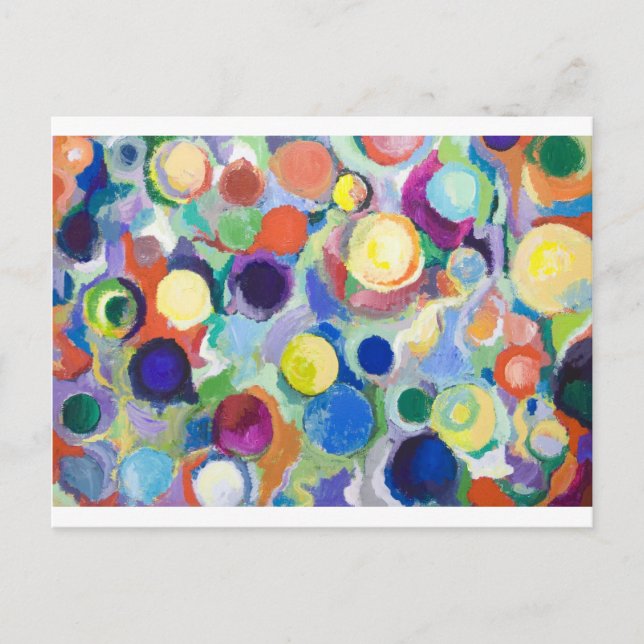Carte Postale Planètes colorées (expressionnisme abstrait) (Devant)