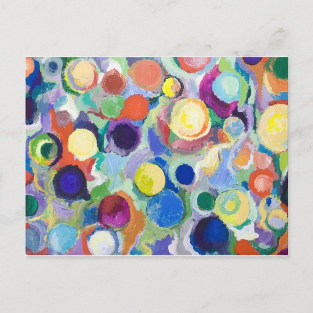 Carte Postale Planètes colorées (expressionnisme abstrait) (Devant)