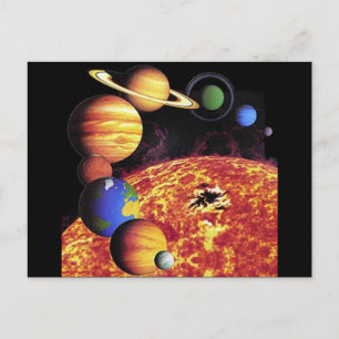 Carte postale Planètes système solaire