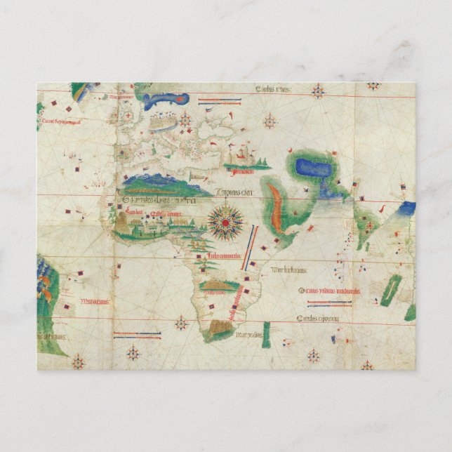 Carte Postale Planisphère Cantino | 1502 (Devant)