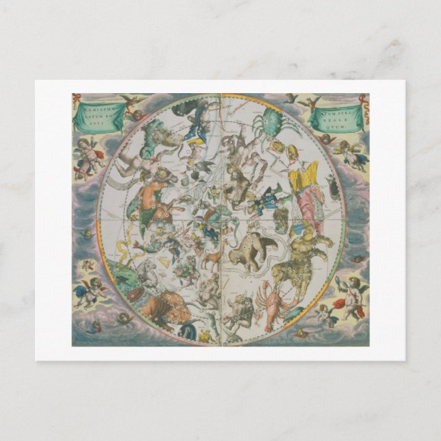 Carte Postale Planisphère céleste montrant les signes du Zod (Devant)