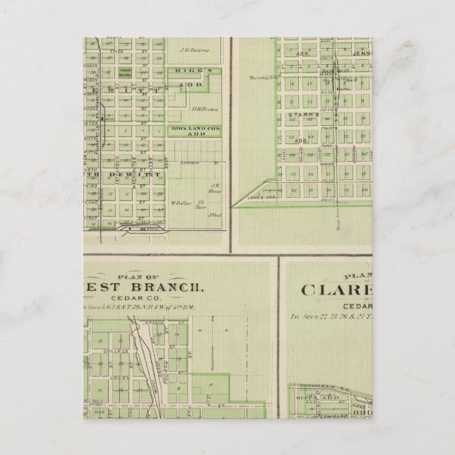 Carte Postale Plans de DeWitt, Tipton (Devant)