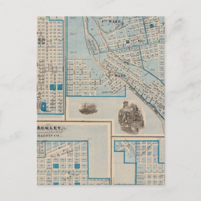 Carte Postale Plans de Fort Dodge, Humboldt (Devant)