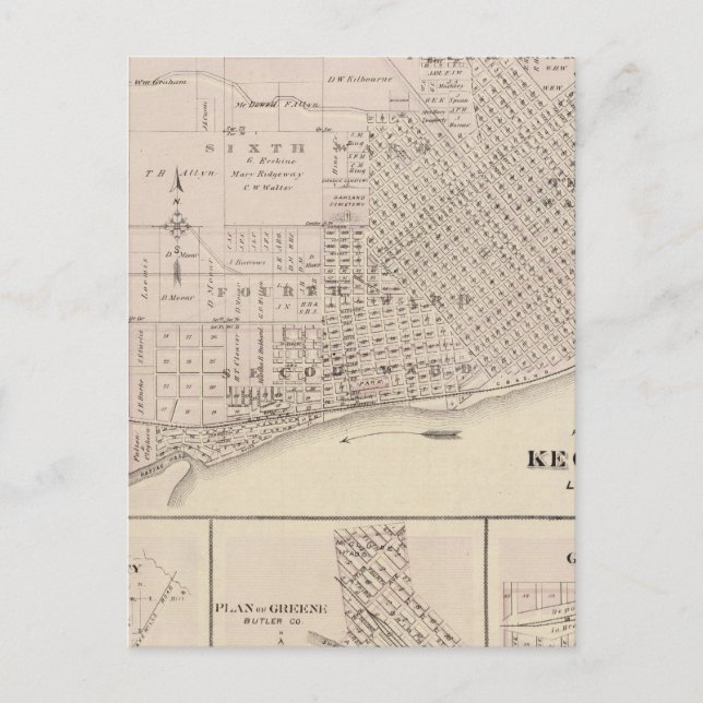 Carte Postale Plans de Keokuk, Forest City (Devant)