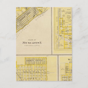 Carte Postale Plans de Muscatine, Liberté de l'Ouest