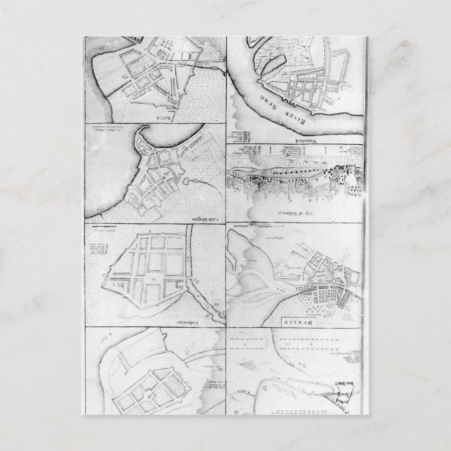 Carte Postale Plans du principe Tours, Forts (Devant)