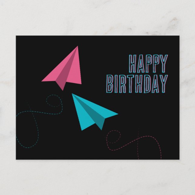 Carte Postale Plans en papier Joyeux Anniversaire (Devant)