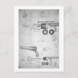 Carte Postale Plans originaux pour un revolver à dix chambres qu