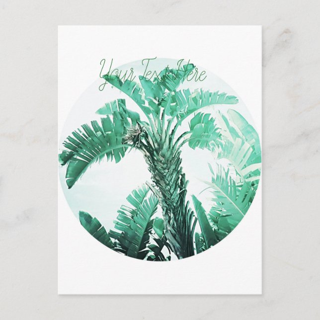 Carte Postale Plant de banane à feuille verte (Devant)