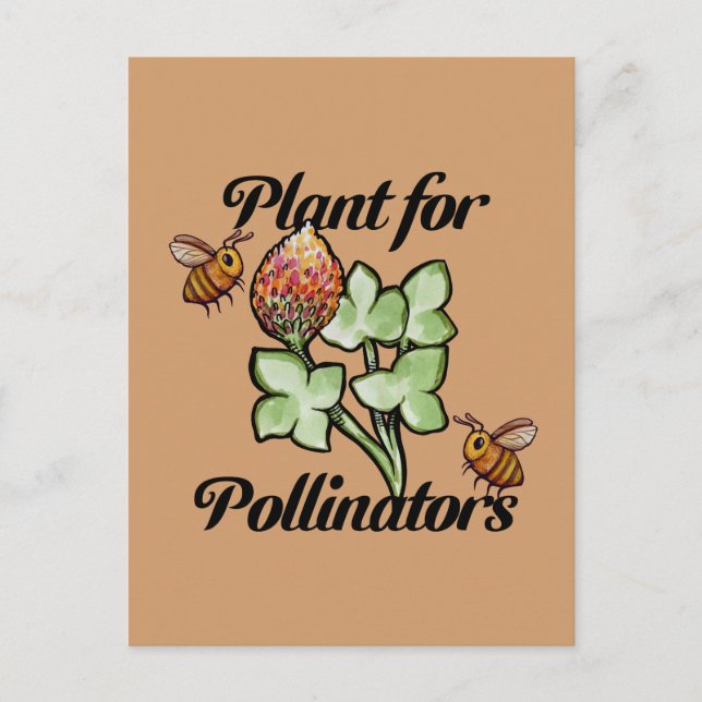 Carte Postale Plant for Pollinators Bee                          (Devant)