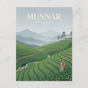 Carte Postale Plantations de thé de Munnar Inde