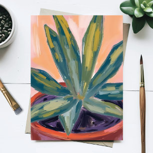 Carte Postale Plante de maison en pot botanique moderne aquarell