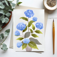 Plante d'hortensia bleu | Aquarelle florale magnif