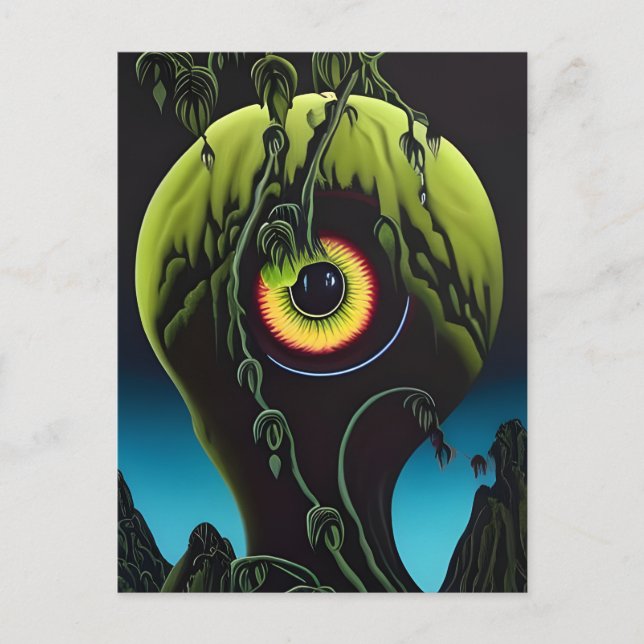 Carte postale Plante Eyeball effrayant (Devant)