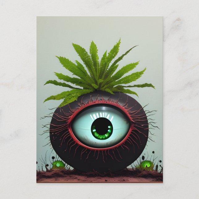 Carte Postale Plante Sci-fi avec un oeil (Devant)