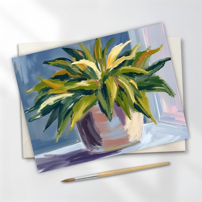 Carte Postale Plante serpent | Peinture de plante d'intérieur en (Créateur téléchargé)