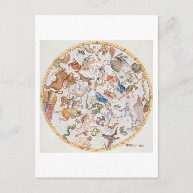 Carte Postale Plaque 26 de "Atlas Coelestis", de John Flamsteed (Devant)