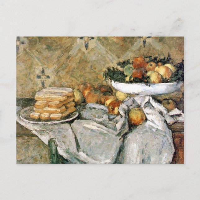 Carte Postale Plaque avec fruits et doigts éponges - Cézanne (Devant)