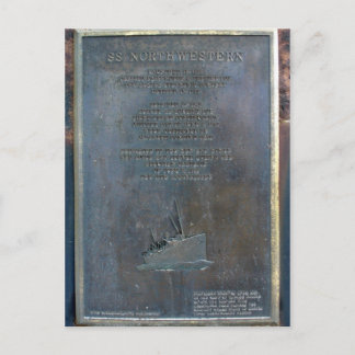 Carte Postale Plaque commémorative S. S. Northwestern