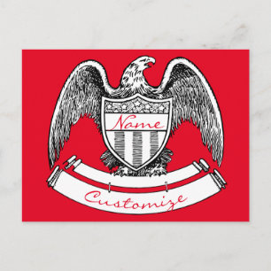 Carte Postale Plaque d'aigle patriotique vintage Thunder_Cove