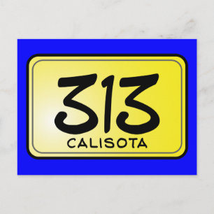 Carte Postale Plaque de licence Calisota 313