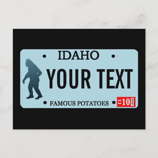 Carte Postale Plaque de licence Idaho Sasquatch (Devant)
