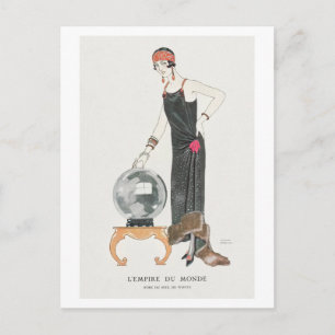 Carte Postale Plaque de mode Art déco de la soirée Gown par Barb