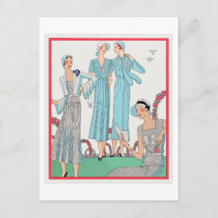 Carte Postale Plaque de mode des années 1920 pour robes de jour