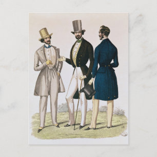 Carte Postale Plaque de mode représentant des vêtements masculin