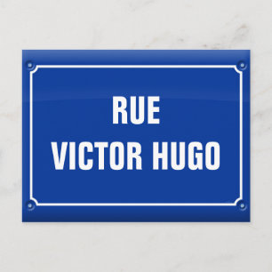 Carte Postale plaque de rue - Victor Hugo - FRANCE
