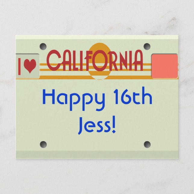 Carte Postale Plaques californiennes (Devant)