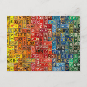 Carte Postale Plaques colorées des 50 États