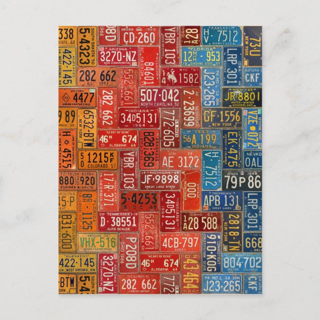 Carte Postale Plaques colorées des 50 États (Devant)