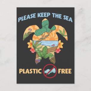 Carte Postale Plastique marin Gratuit Économisez Animaux marins
