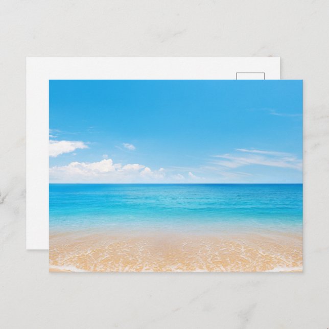 Carte postale plat avec vue sur la mer moderne (Devant / Derrière)