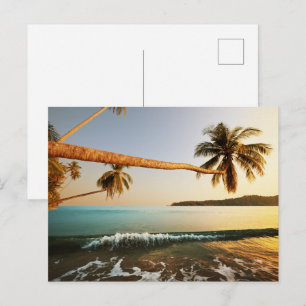 Carte postale plat avec vue sur la mer moderne