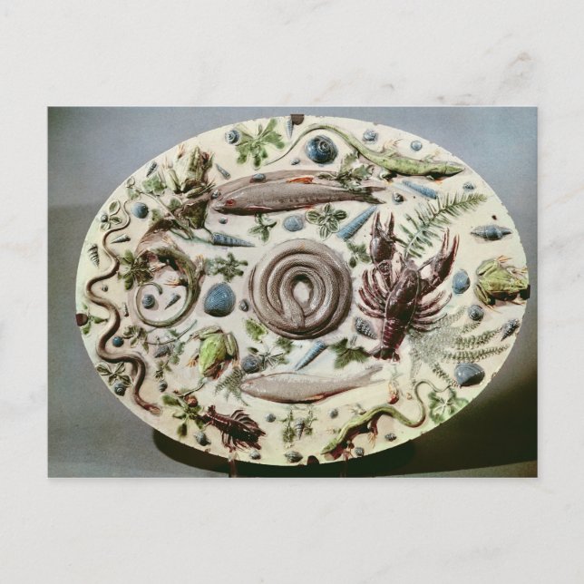 Carte Postale Plat de Rustique Figuline avec un arrière - plan b (Devant)
