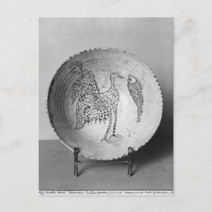 Carte Postale Plat orné d'oiseaux