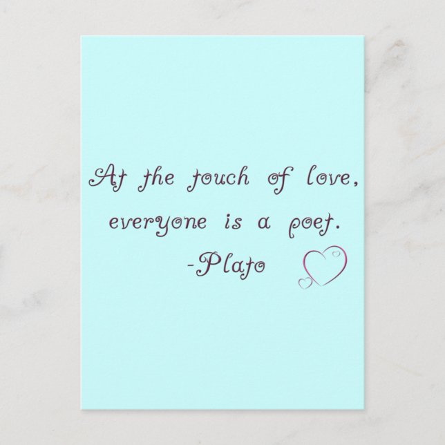 Carte Postale Plato Love Poet Citation (Devant)
