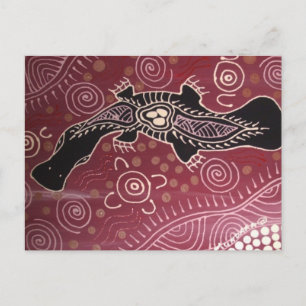 Carte Postale Platypus Dreaming Red par Mundara Koorang