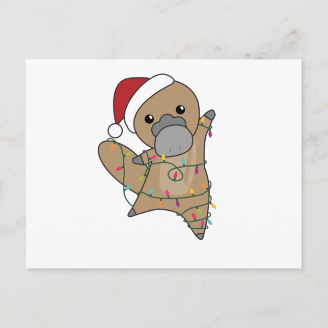 Carte Postale Platypus Tableaux de Noël Sweet Animaux (Devant)