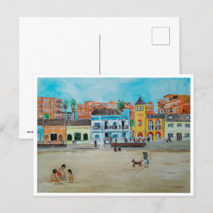 Carte Postale Playa de la Malvarrosa Peinture d'Alfred Fox