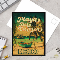 Playa del Carmen Mexique Palm Tree Vintage voyage