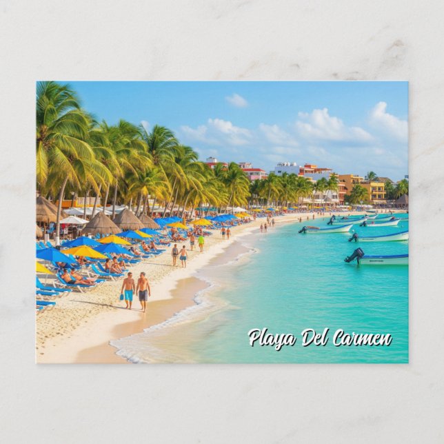 Carte Postale Playa Del Carmen Mexique Travel Plage (Devant)