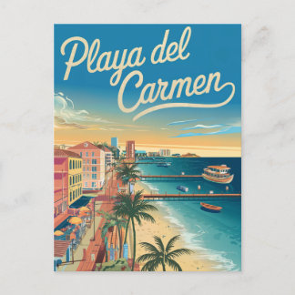 Carte Postale Playa del Carmen Mexique Vintage